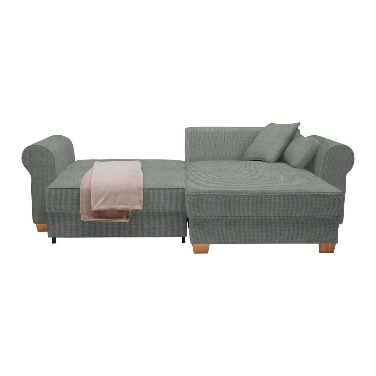 HÖRNSOFFA i grå  - grå, Modern, trämaterial/trä (255/185cm) - MID.YOU