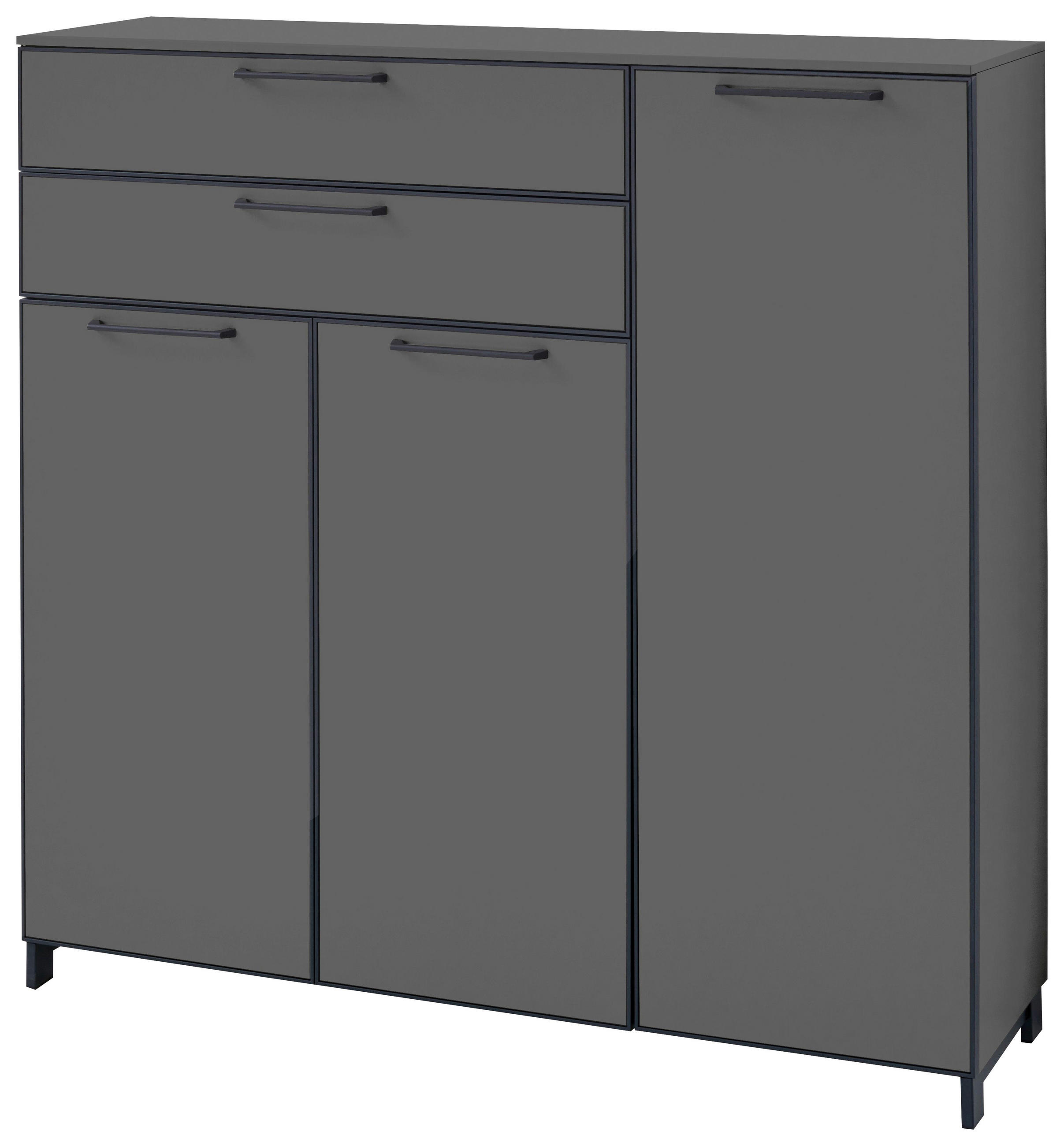SCHUHSCHRANK Anthrazit, Grau - Anthrazit/Grau, Design, Holzwerkstoff/Metall (125/123/37cm)