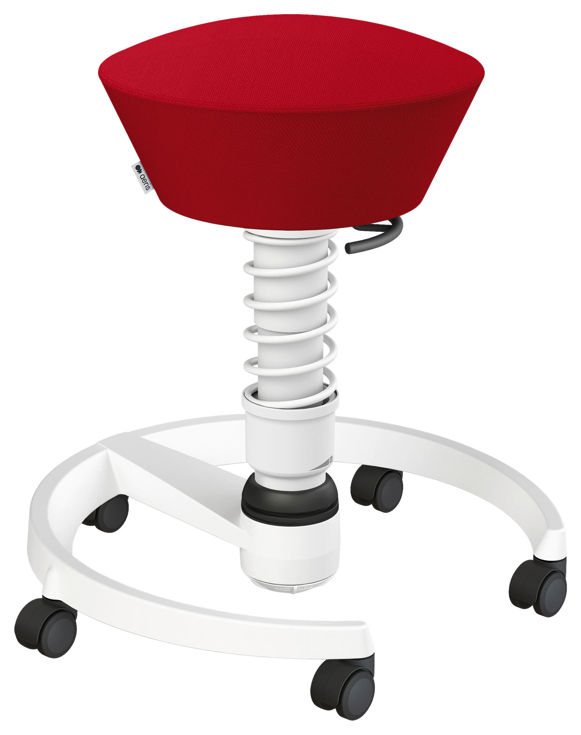 BÜROHOCKER Wollmischung Rot, Weiß  - Rot/Weiß, Basics, Kunststoff/Textil (55/45,66/55cm) - Aeris