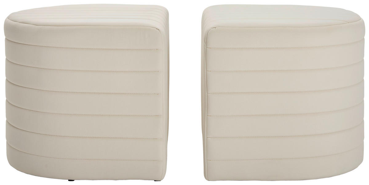 HOCKERBANK in Textil, Holzwerkstoff Beige  - Beige/Weiß, Design, Holzwerkstoff/Textil (50/50/44/44/50/50cm) - MID.YOU