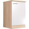 SPÜLENUNTERSCHRANK 50/84,8/60 cm  in Weiß, Eichefarben  - Eichefarben/Silberfarben, Basics, Holzwerkstoff/Metall (50/84,8/60cm) - Respekta