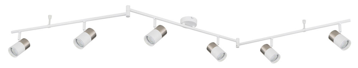 BODOVÉ SVÍTIDLO, 25 W/GU10, 180/8/18.5 cm - bílá/průhledné, Design, kov/plast (180/8/18.5cm) - Globo