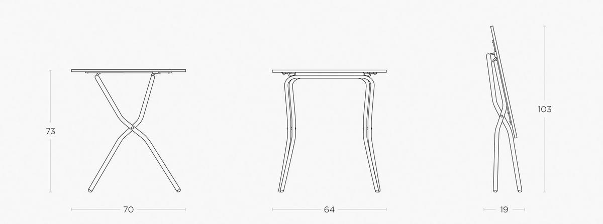 GARTENKLAPPTISCH 70/64/73 cm Metall rechteckig  - Waldgrün, Basics, Metall (70/64/73cm) - Lafuma Mobilier