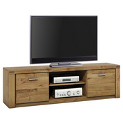 TV-ELEMENT Wildeiche furniert, massiv Eichefarben - Eichefarben/Alufarben, LIFESTYLE, Holz/Metall (170/51/40cm) - Hom`in