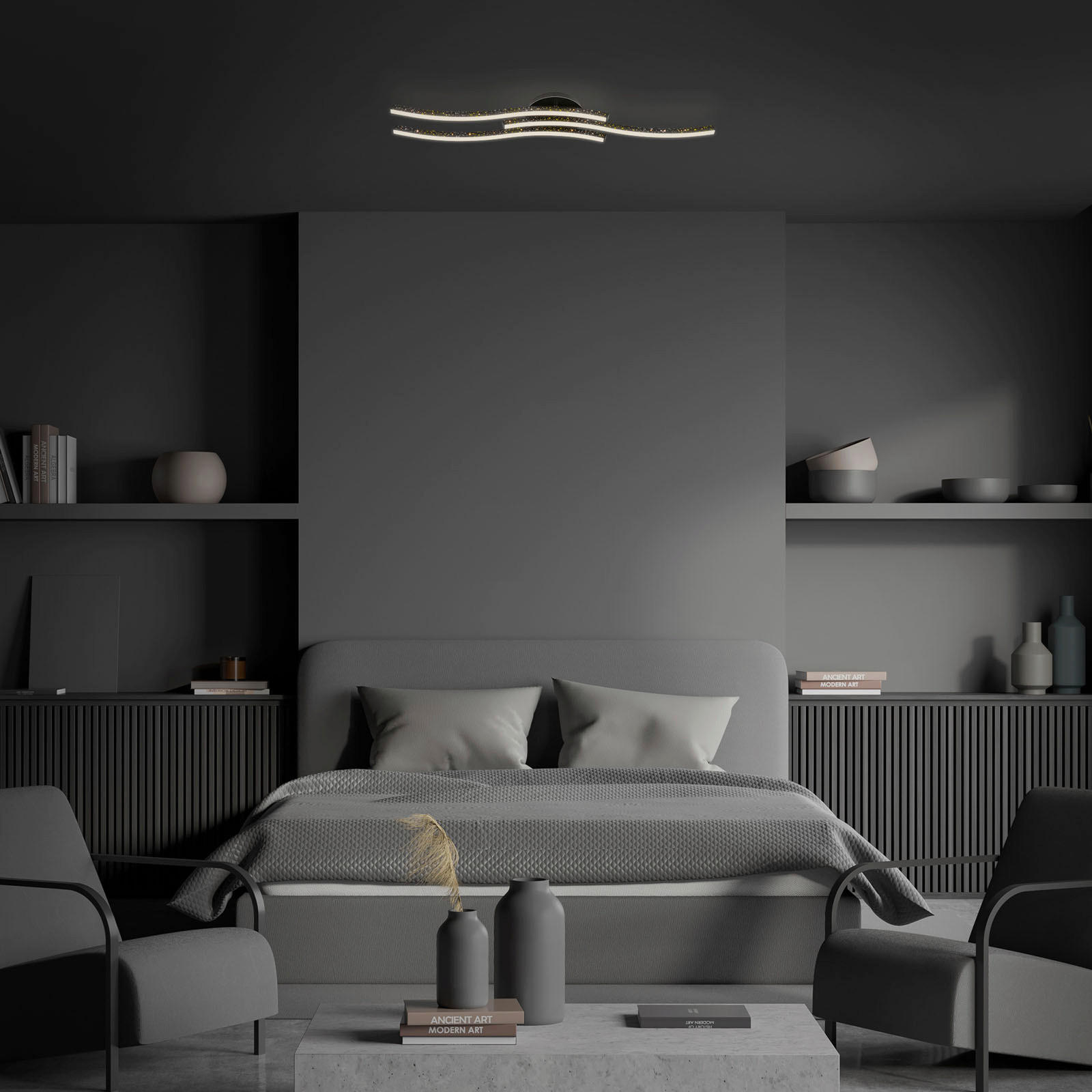 STROPNA LED-SVETILKA   19 W/2100 lm/3000 K/230 V/ - črna, Trend, kovina/umetna masa (80,5/15/10cm)