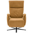 RELAXSESSEL in Leder Currygelb  - Currygelb/Schwarz, Design, Leder/Metall (70/117/85cm) - Dieter Knoll