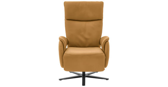 RELAXSESSEL in Leder Currygelb - Currygelb/Schwarz, Design, Leder/Metall (70/117/85cm) - Dieter Knoll