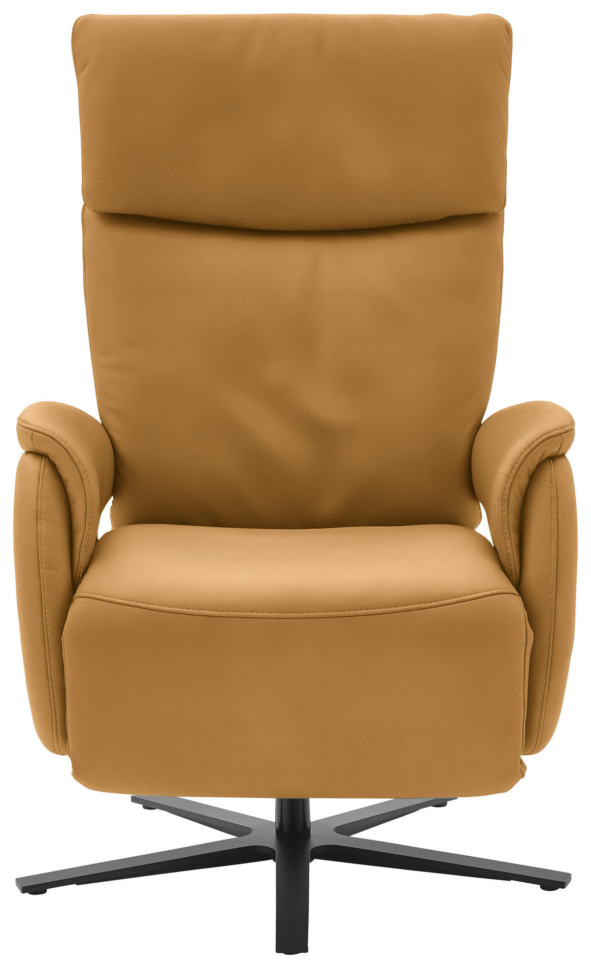 RELAXSESSEL in Leder Currygelb  - Currygelb/Schwarz, Design, Leder/Metall (70/117/85cm) - Dieter Knoll
