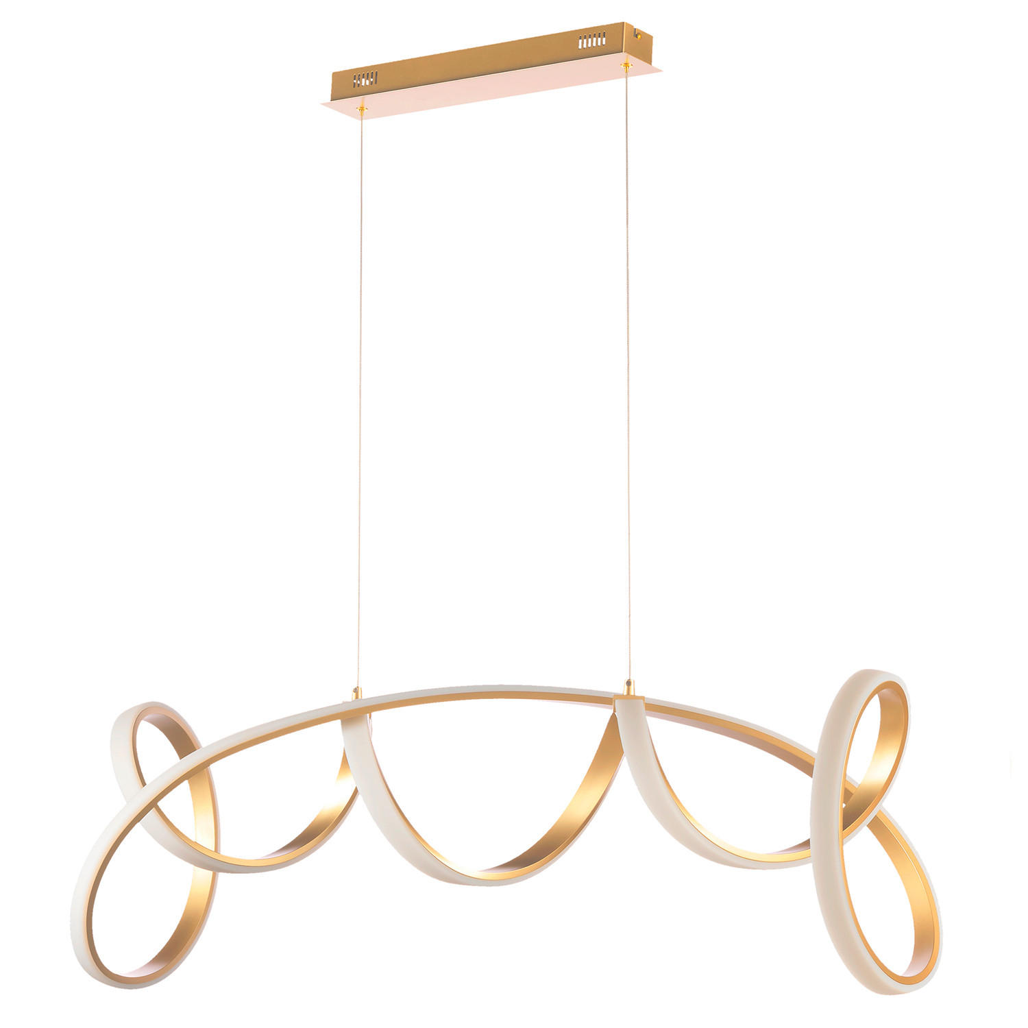 LED-PENDELLEUCHTE 102/40/150 cm   - Goldfarben, Design, Metall (102/40/150cm)