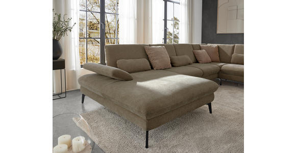 WOHNLANDSCHAFT in Webstoff Hellbraun  - Hellbraun/Schwarz, Design, Textil/Metall (157/354/208cm) - Dieter Knoll