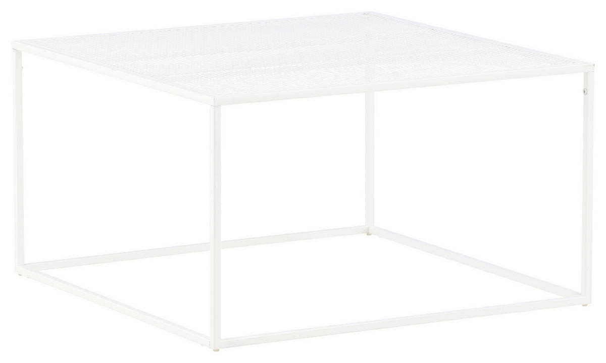 COUCHTISCH 80/80/45 cm quadratisch Weiß  - Weiß, Design, Metall (80/80/45cm) - Livetastic
