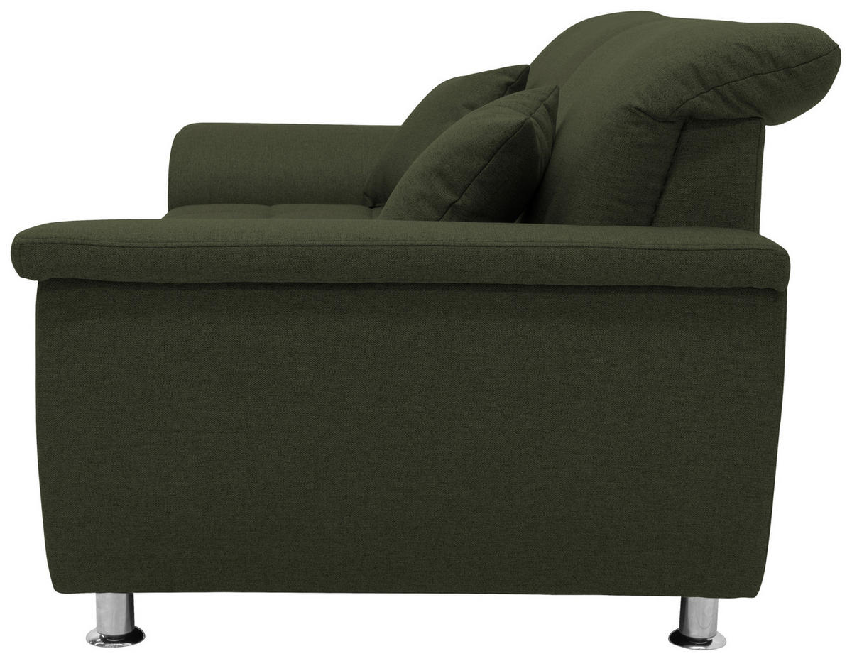 2-SITZER-SOFA in Webstoff Grün  - Chromfarben/Grün, KONVENTIONELL, Textil/Metall (190/81/97cm) - MID.YOU