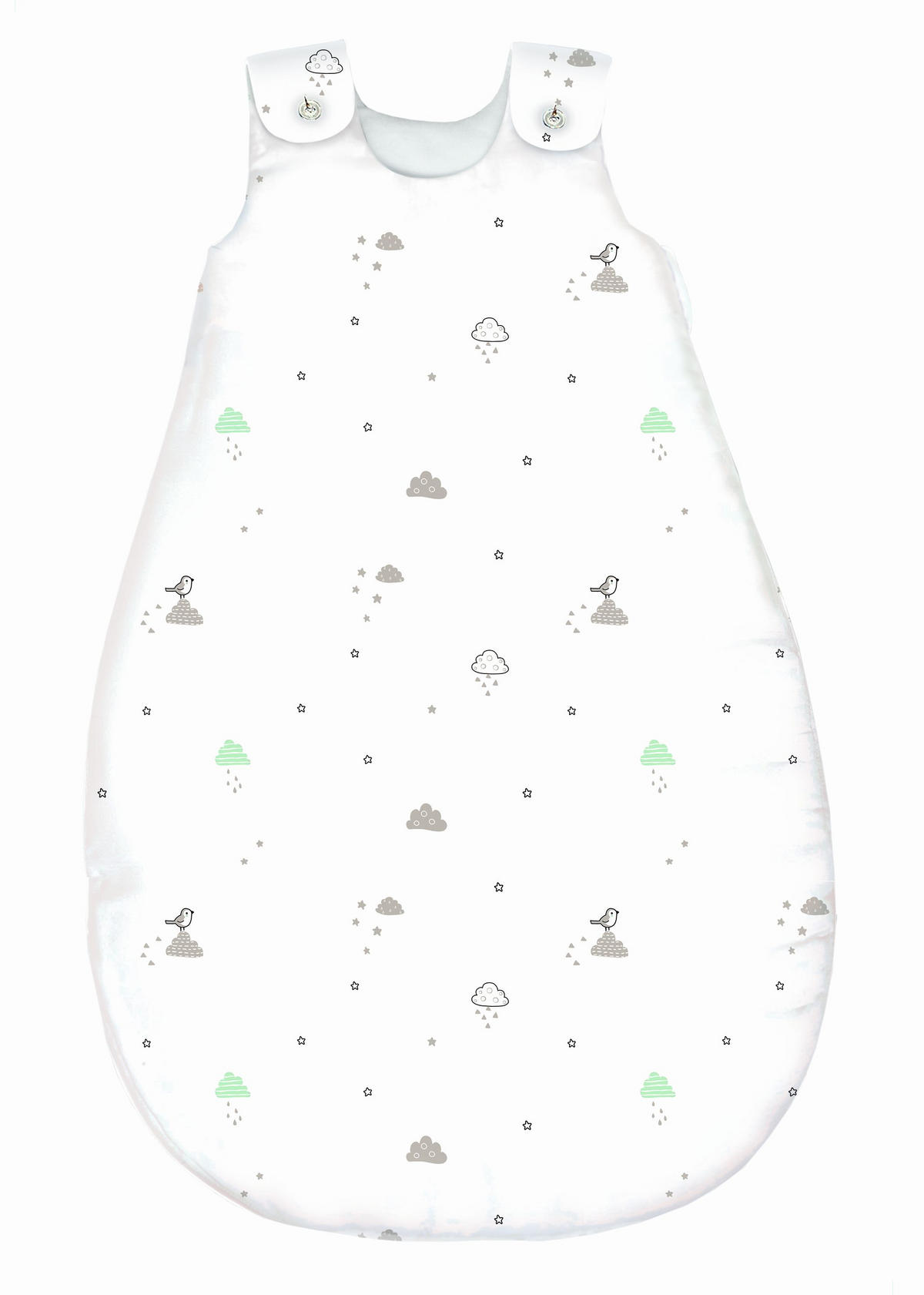 BABYSCHLAFSACK Modern Clouds    70   - Grau/Grün, Trend, Textil (70null) - Patinio