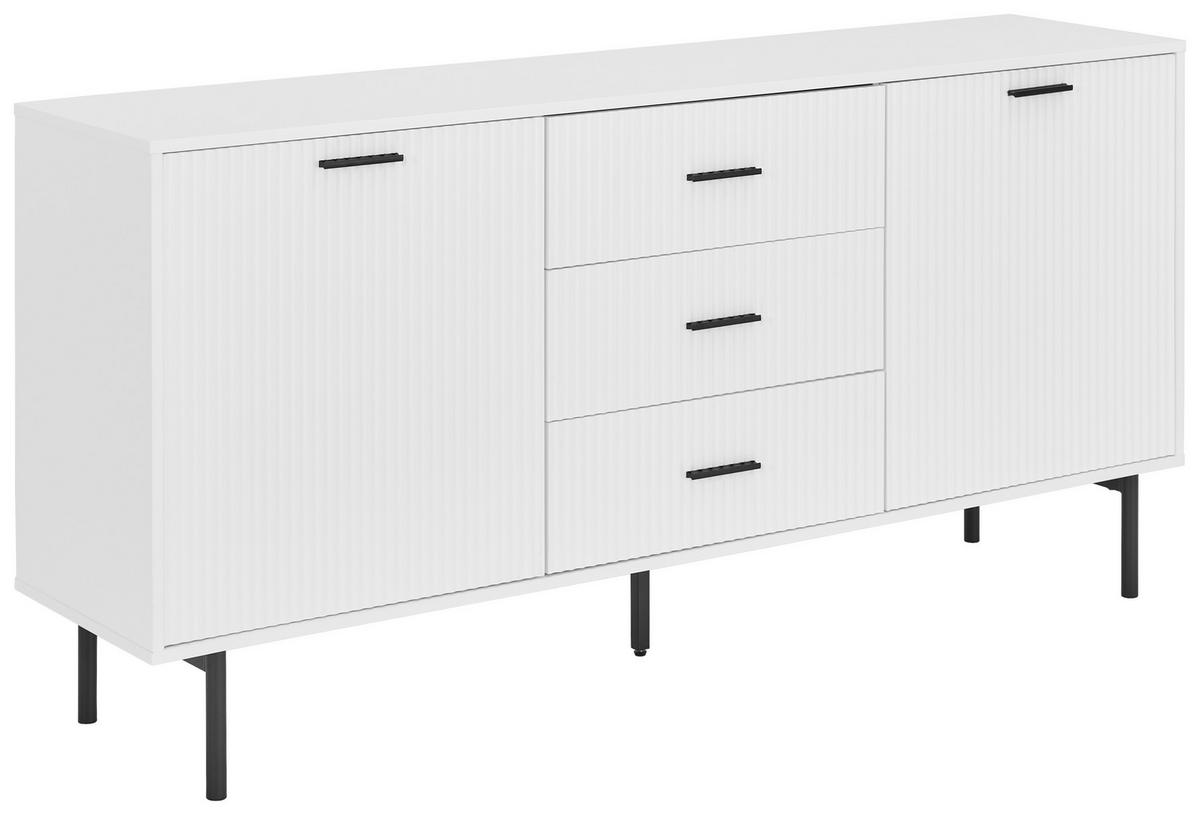 SIDEBOARD  in 165/80/40 cm  - Schwarz/Weiß, Design, Holzwerkstoff/Metall (165/80/40cm) - MID.YOU