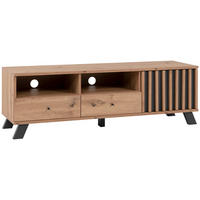 LOWBOARD  in 138/44/40 cm  - Anthrazit/Schwarz, LIFESTYLE, Holzwerkstoff/Metall (138/44/40cm) - MID.YOU