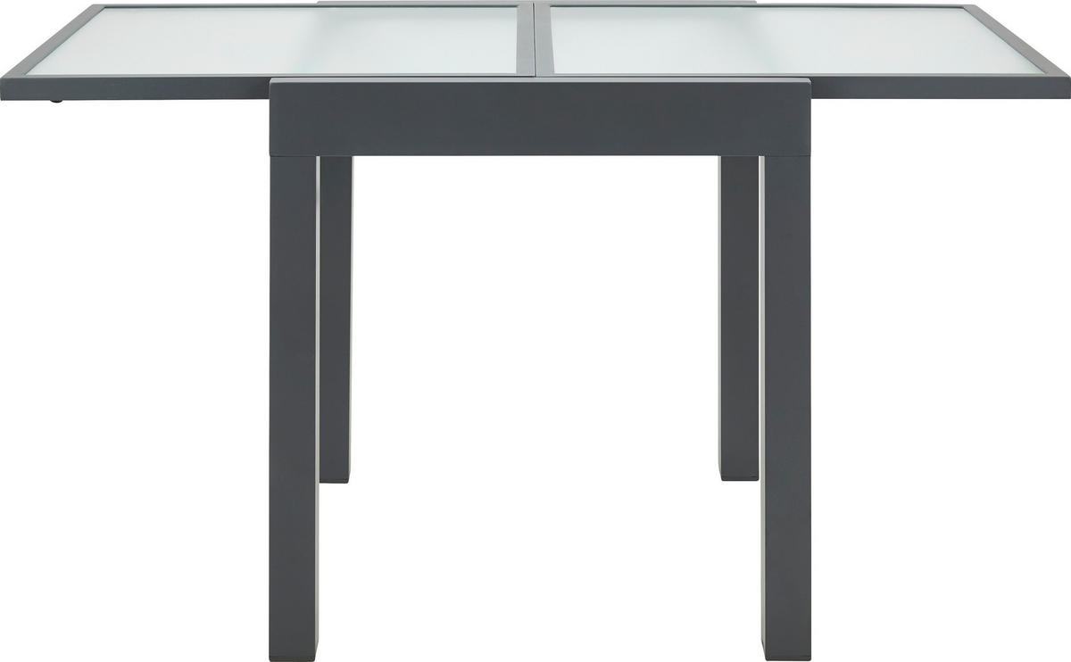 GARTENTISCH 70-140/70/75 cm Metall, Glas quadratisch  - Anthrazit, Basics, Glas/Metall (70-140/70/75cm) - Ambia Garden
