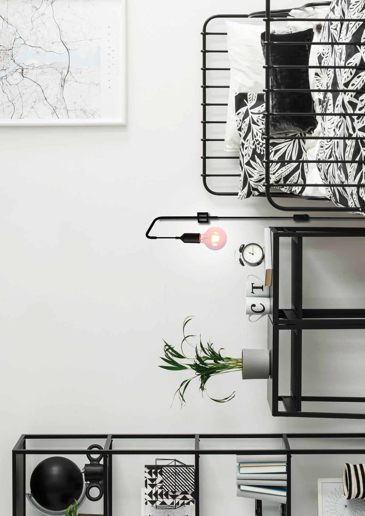 VÄGGLAMPA 4,5/16/25 cm   - svart, Basics, metall (4,5/16/25cm)