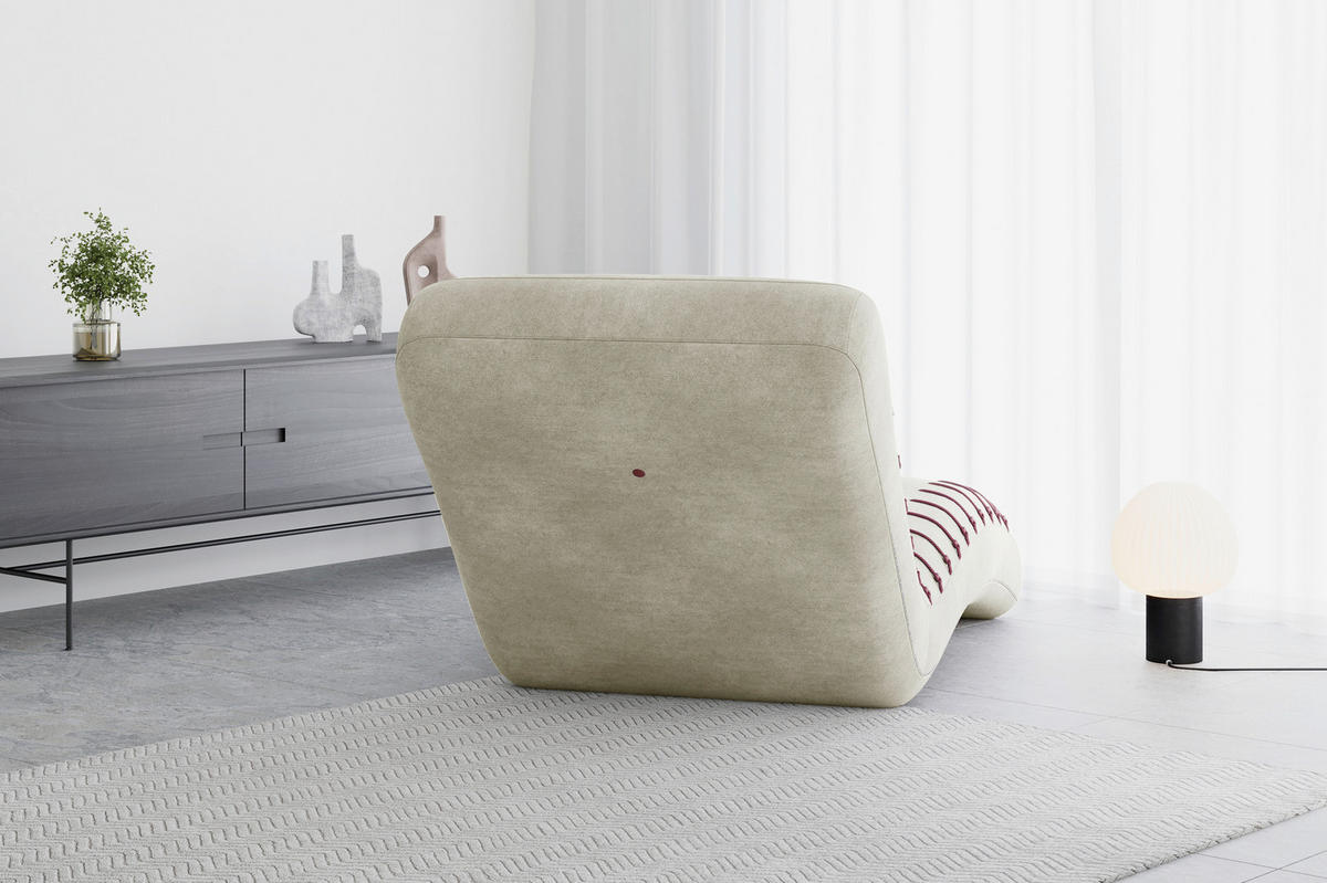 LIEGE STRIPE in Beige  inkl. Relaxfunktion  - Beige/Schwarz, Design, Kunststoff/Textil (83/80/172cm) - MID.YOU