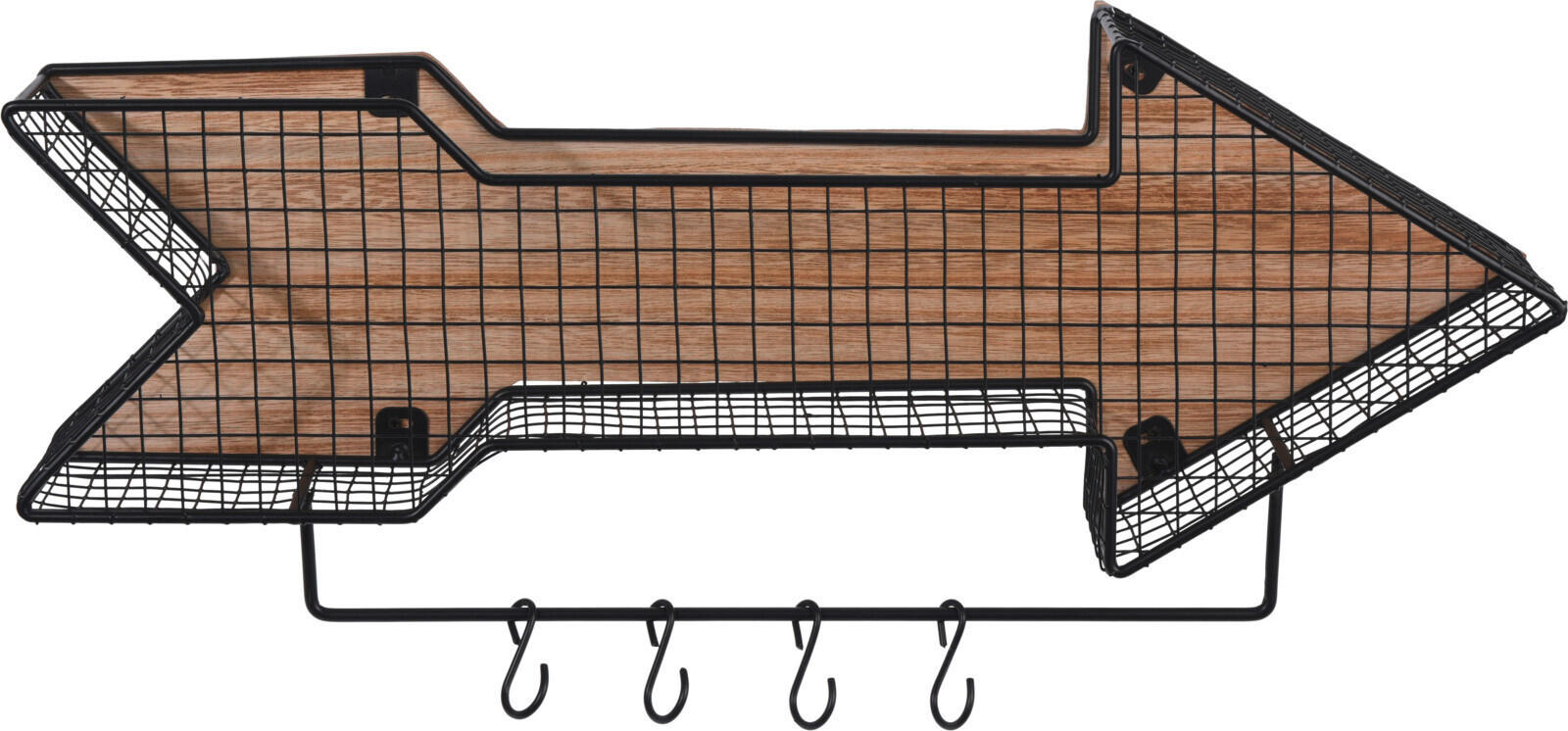 WANDGARDEROBE  in Schwarz, Braun  - Schwarz/Braun, Trend, Holzwerkstoff/Metall (51/18,5/8,5cm)