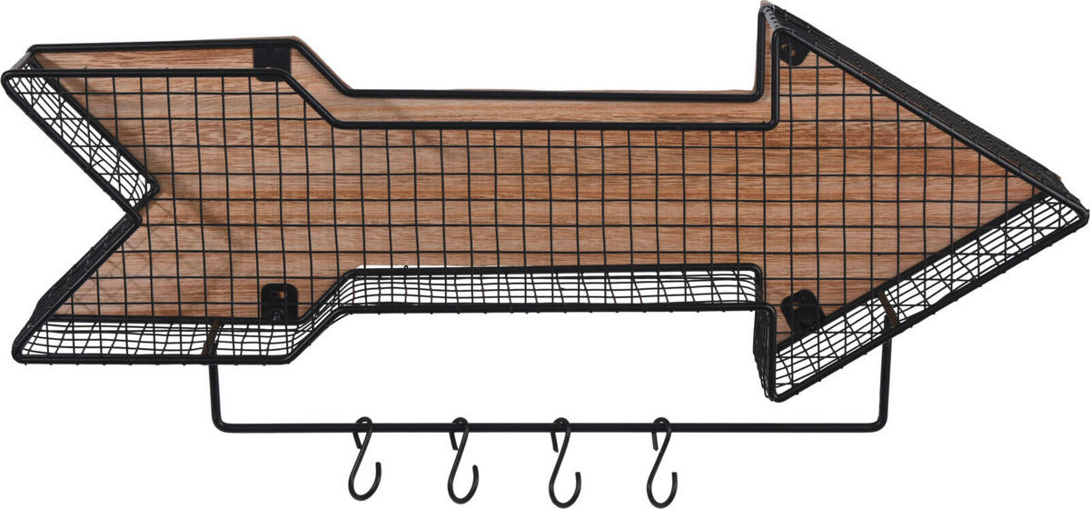 WANDGARDEROBE  in Schwarz, Braun  - Schwarz/Braun, Trend, Holzwerkstoff/Metall (51/18,5/8,5cm)