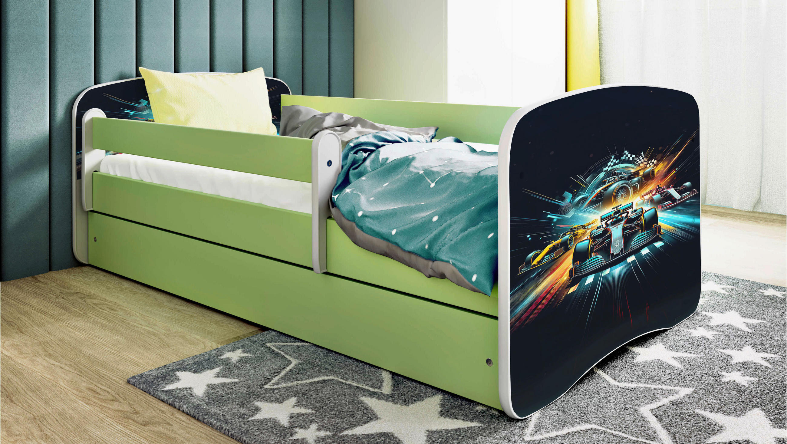 Mid.you Kinder-/Juniorbett Babydreams Grün, Weiß 80x160 cm
