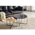 COUCHTISCHSET in Holz, Metall, Holzwerkstoff 80/60/80/60/43/39 cm  - Eichefarben/Schwarz, Design, Holz/Holzwerkstoff (80/60/80/60/43/39cm) - Carryhome