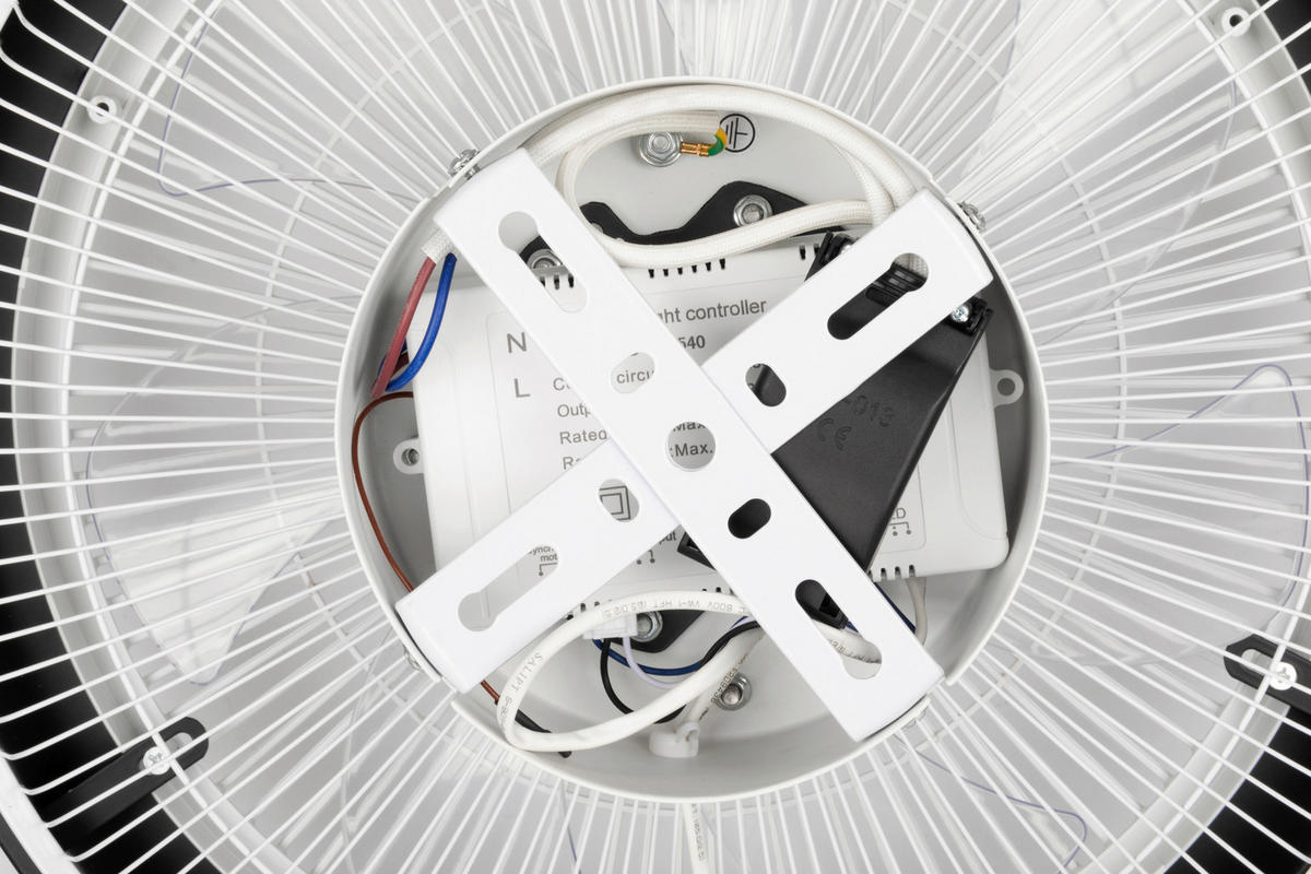 PLAFONSKI VENTILATOR   - prozirna/bela, Dizajnerski, metal/plastika (49,5/16,8cm) - Mican
