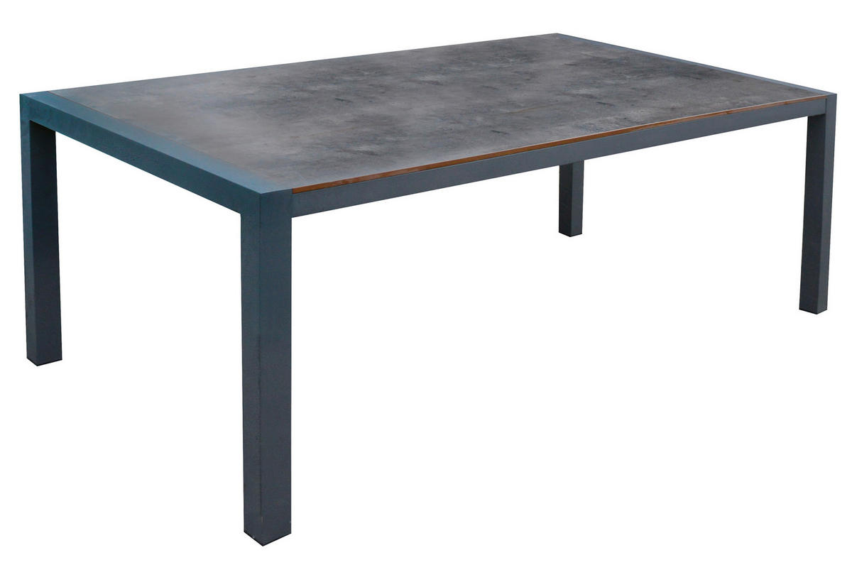 GARTENSET beschichtet Aluminium  - Schieferfarben/Anthrazit, Basics, Textil/Metall (180/98/74cm) - Acamp