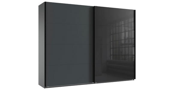 SCHWEBETÜRENSCHRANK  in Graphitfarben, Schwarz  - Schwarz/Graphitfarben, Design, Glas/Holzwerkstoff (270/208/65cm) - Carryhome