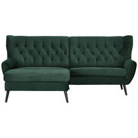 ECKSOFA Grün Cord  - Schwarz/Grün, Design, Holz/Textil (165/237cm) - Stylife