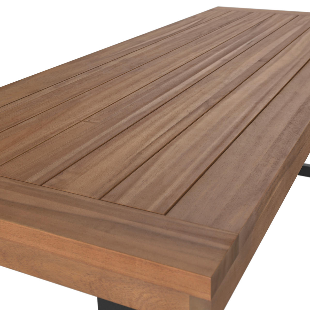 GARTENTISCH 200/70/76 cm Holz, Metall rechteckig  - Schwarz/Akaziefarben, Design, Holz/Metall (200/70/76cm) - Ambia Garden