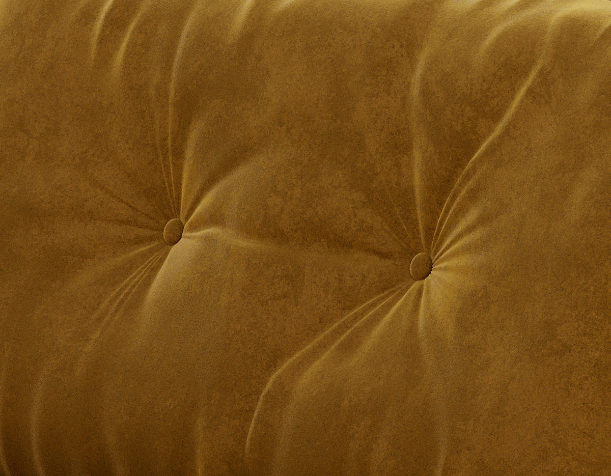 ECKSOFA Scott Senfgelb Flachgewebe  - Edelstahlfarben/Gelb, Design, Textil/Metall (205/259cm) - Livetastic