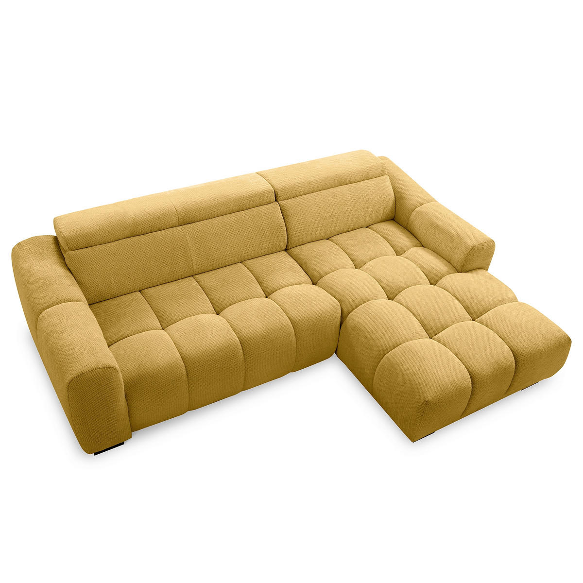 ECKSOFA  Webstoff Senfgelb  - Senfgelb/Schwarz, Design, Kunststoff/Textil (274/177cm) - Livetastic