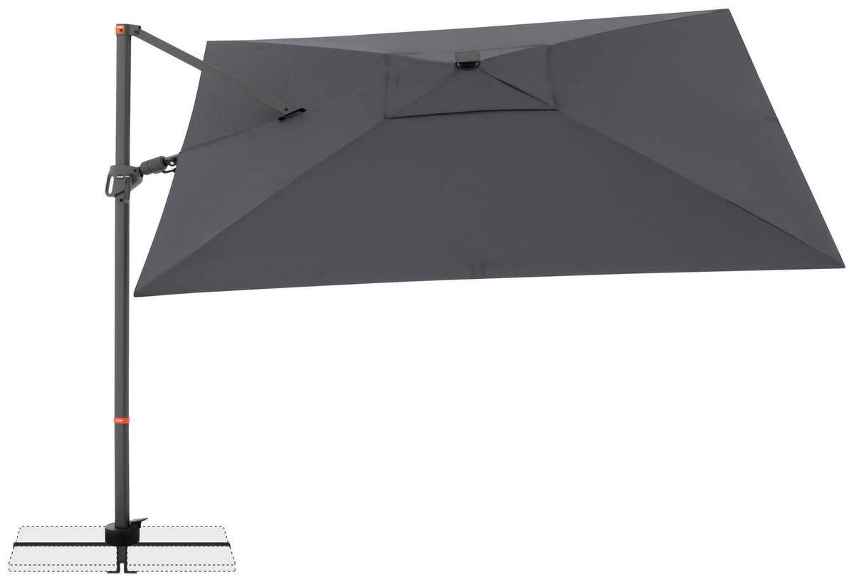 FÜGGŐ NAPERNYŐ  300/220 cm  - antracit, Basics, textil/fém (300/220cm) - KNIRPS