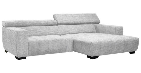 ECKSOFA  in Webstoff Hellgrau  279/182 cm  - Hellgrau/Schwarz, KONVENTIONELL, Textil/Metall (279/182cm) - Hom`in