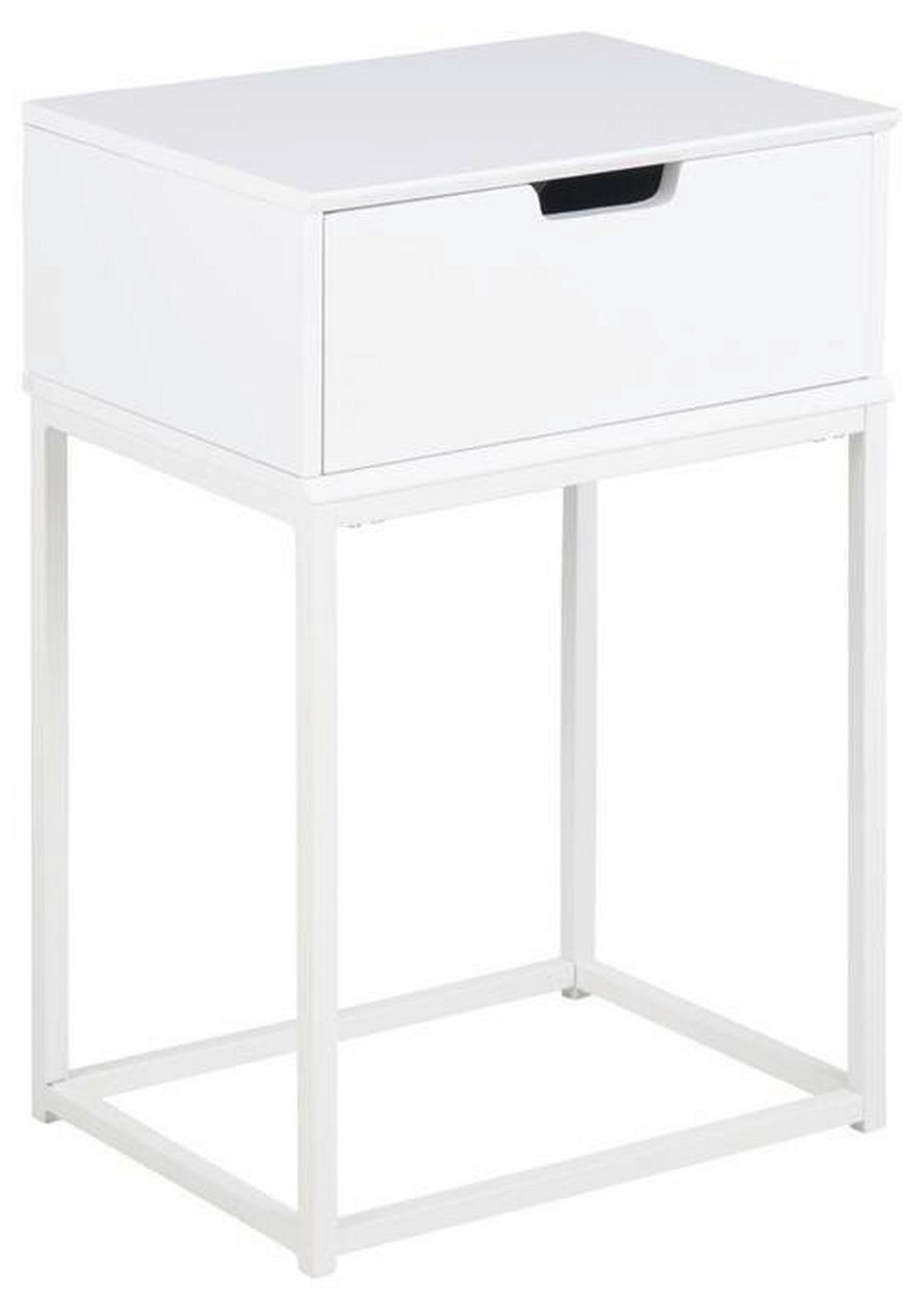 NACHTSCHRANK 40/61,5/30 cm  - Weiß, Design, Holzwerkstoff/Metall (40/61,5/30cm) - Carryhome