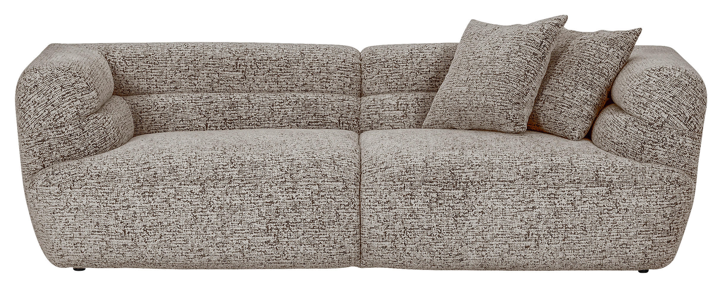 BIGSOFA Chenille Braun  - Schwarz/Braun, KONVENTIONELL, Kunststoff/Textil (240/75/105cm) - Carryhome