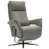 RELAXSESSEL in Leder Grau  - Schwarz/Grau, Design, Leder/Metall (83/116/87cm) - Valdera