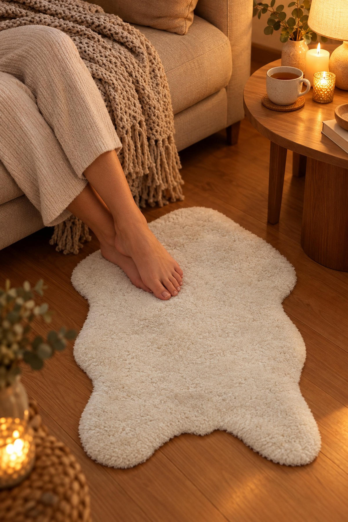 UMĚLÁ KOŽEŠINA, 60/90 cm, bílá - bílá, Konvenční, kožešina/textil (60/90cm) - Boxxx