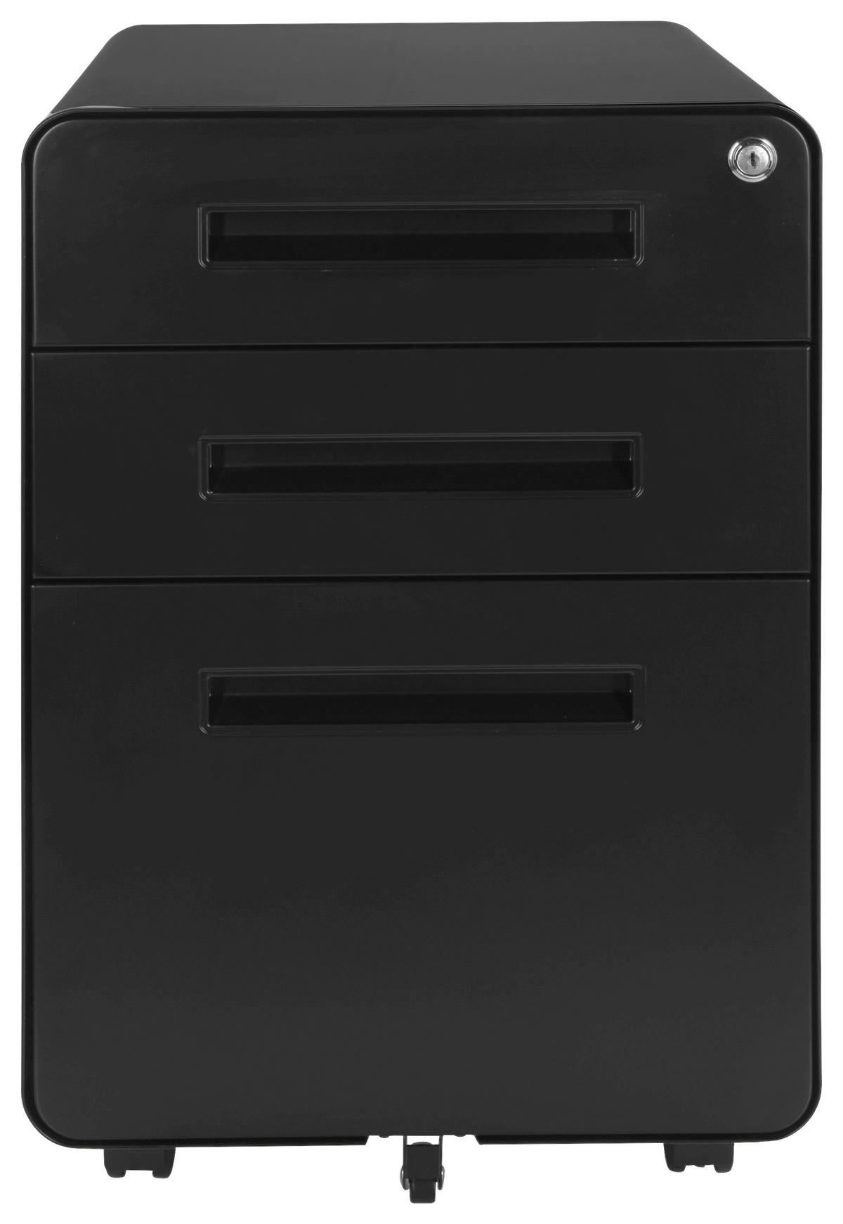 ROLLCONTAINER Schwarz  - Schwarz, MODERN, Kunststoff/Metall (40/60/50cm) - MID.YOU