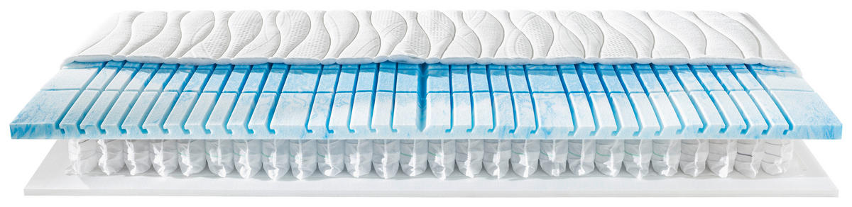 GEL-TASCHENFEDERKERNMATRATZE 90/190 cm Höhe ca. 20 cm  - Weiss, Basics, Textil (90/190cm) - Valnatura