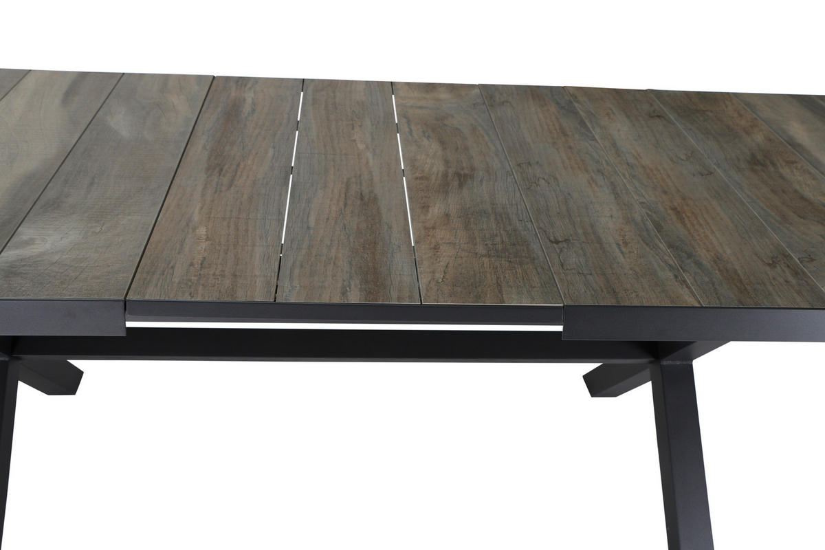 GARTENGARNITUR 5-teilig  - Anthrazit/Grau, Basics, Keramik/Kunststoff (100/109/200cm) - Siena Garden