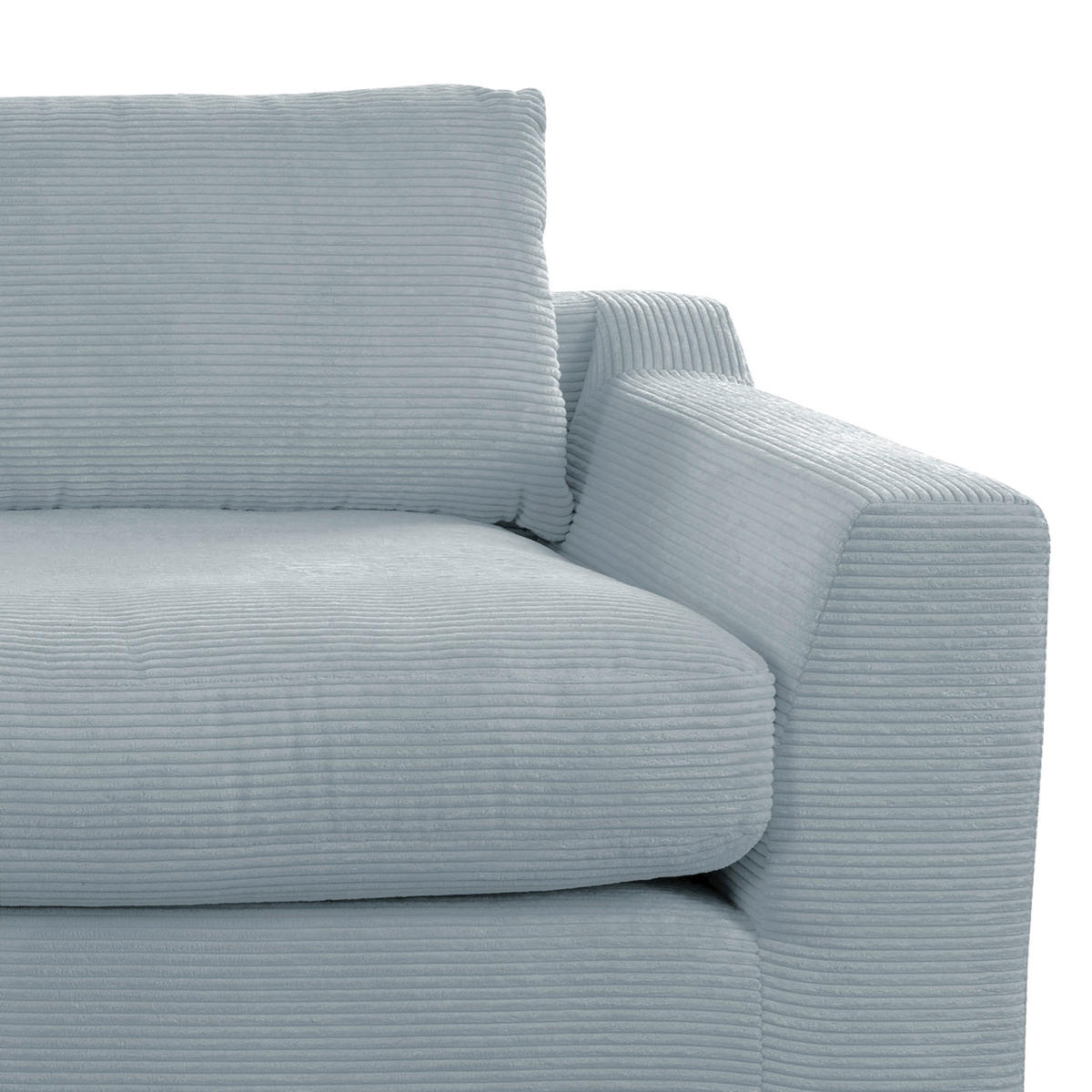 BIGSOFA in Cord Silberfarben  - Silberfarben/Schwarz, Design, Kunststoff/Textil (276/90/109cm) - home24