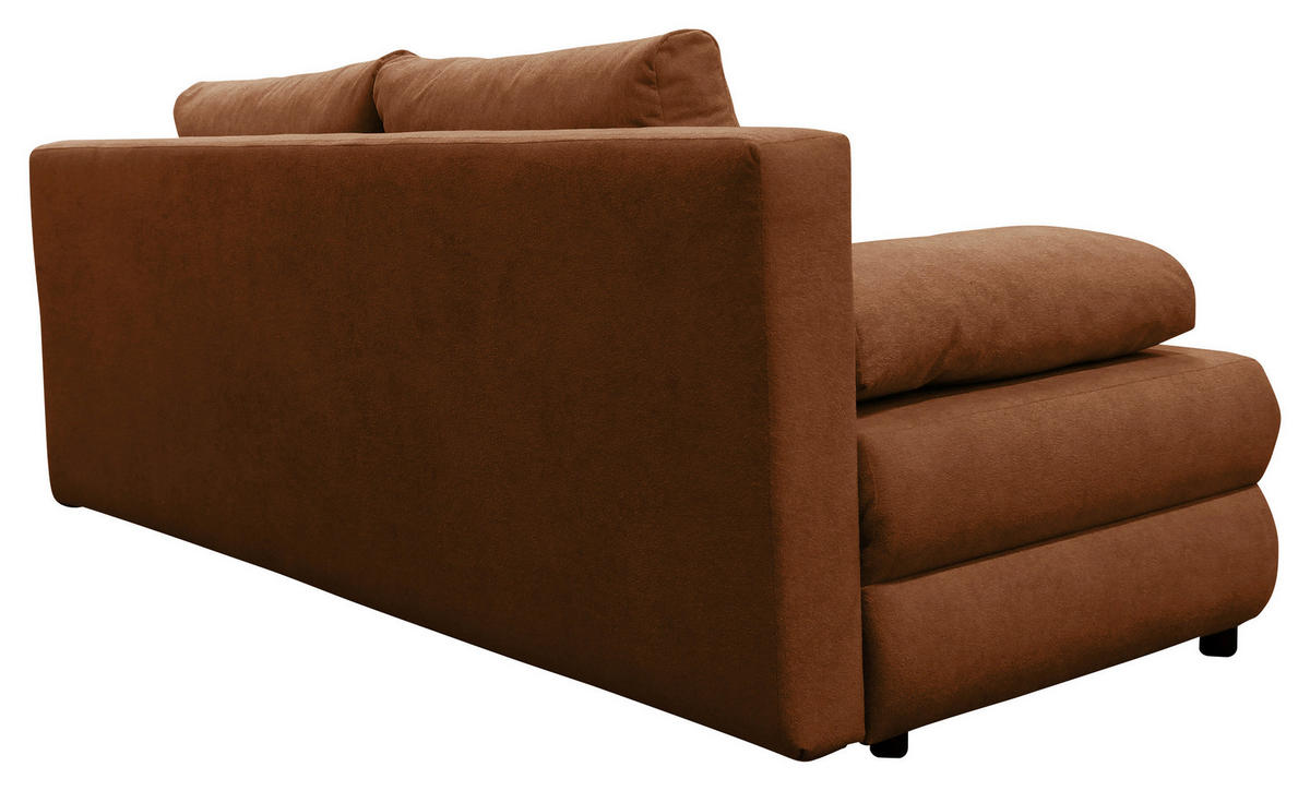 SCHLAFSOFA MELA Chenille, Webstoff Braun  inkl. Rückenkissen, Armlehnenkissen, Bettkasten  - Schwarz/Braun, Design, Kunststoff/Textil (206/87/88cm) - P & B