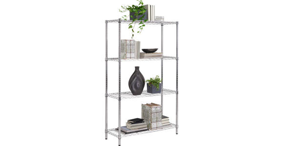 REGAL in 91/150/35,5 cm Chromfarben - Chromfarben, Design, Kunststoff/Metall (91/150/35,5cm) - Carryhome