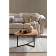 COUCHTISCH in Holz, Metall 100/100/38,5 cm - Eichefarben/Schwarz, Natur, Holz/Metall (100/100/38,5cm) - Novel