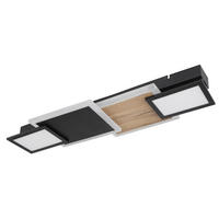 PLAFONIERĂ CU LED - opal/negru, Design, plastic/metal (71,5/25/8cm) - Globo