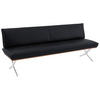 SITZBANK 214/88/66 cm  in Nussbaumfarben, Nickelfarben, Dunkelblau  - Edelstahlfarben/Nussbaumfarben, Design, Holz/Textil (214/88/66cm) - Koinor