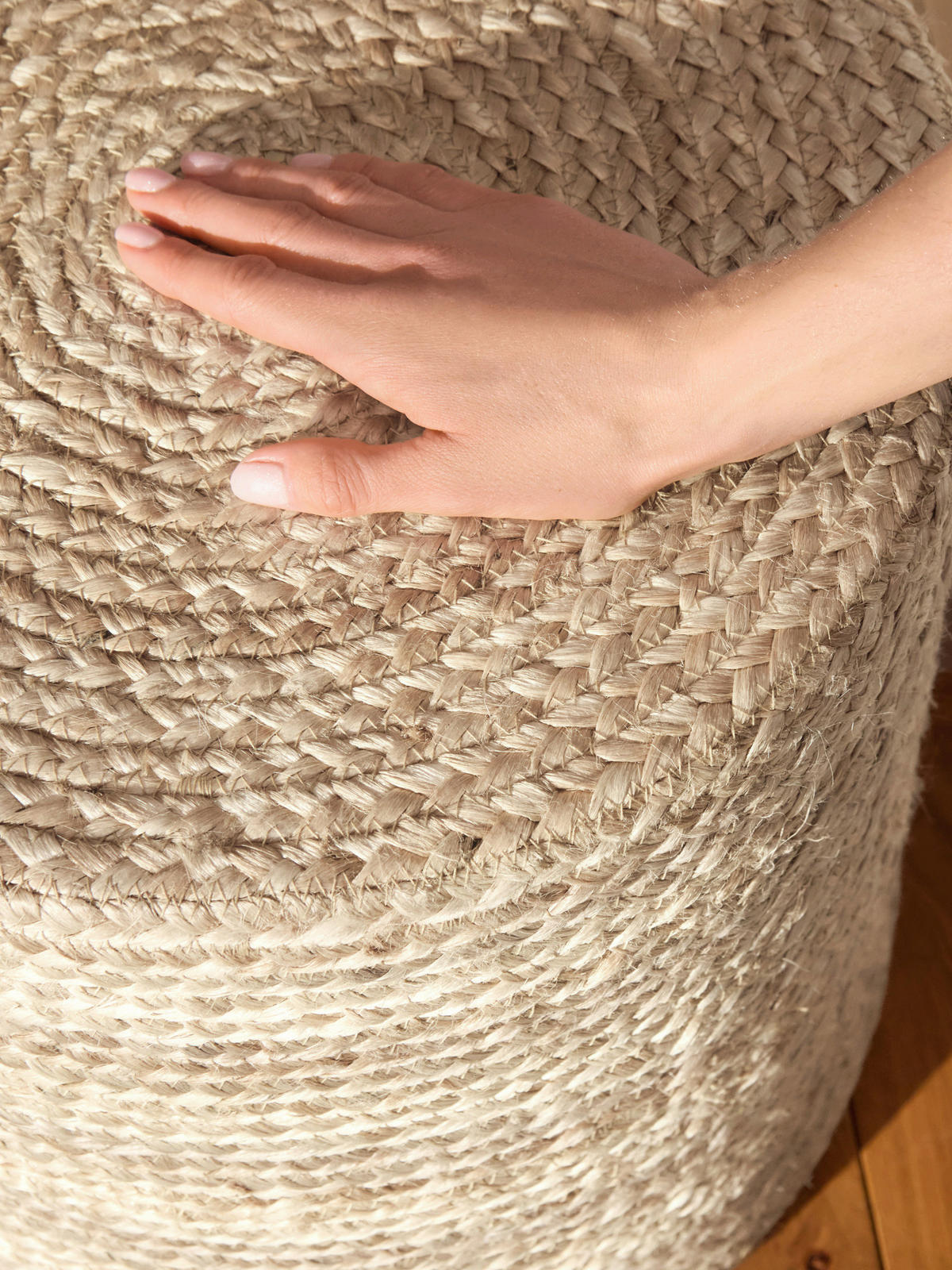 POUF Struktur Uni 40/40/40 cm  - Creme, Basics, Textil (40/40/40cm)