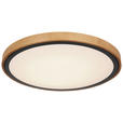 LED-DECKENLEUCHTE - Eiche dunkel/Opal, Design, Holz/Kunststoff (43,7/11cm) - Novel